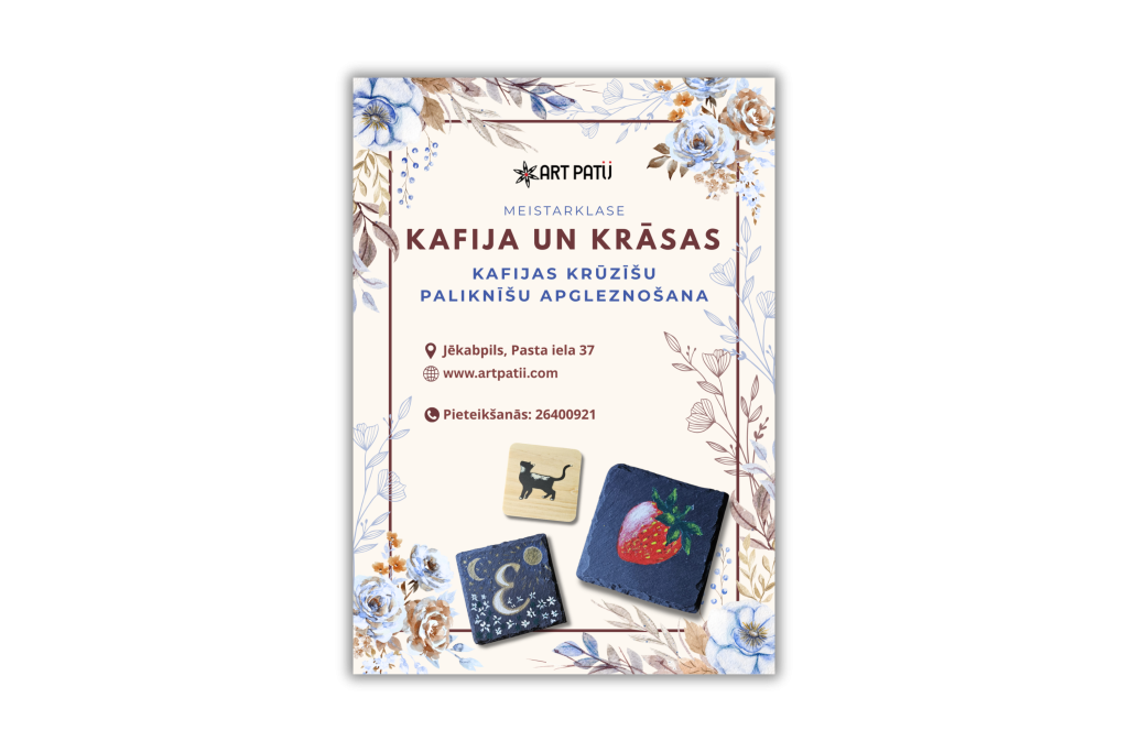Kafijas krūzīšu paliknīšu apgleznošana
